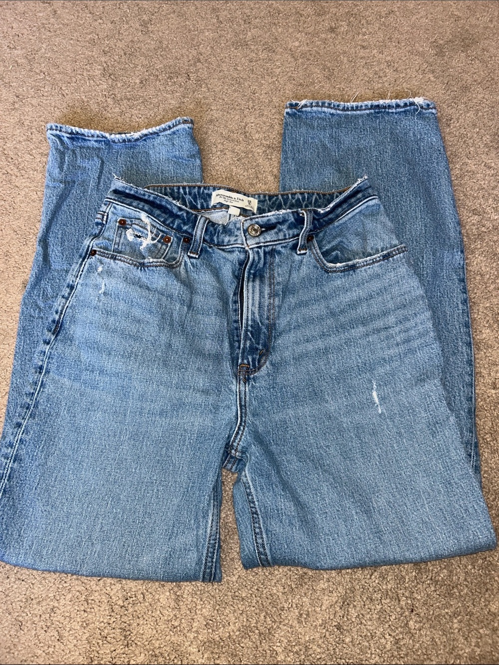 Light Wash High-Rise Straight Leg Jeans